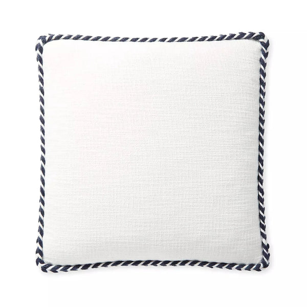 Windward Indoor/Outdoor Pillow - White/Navy, 20" x 20"