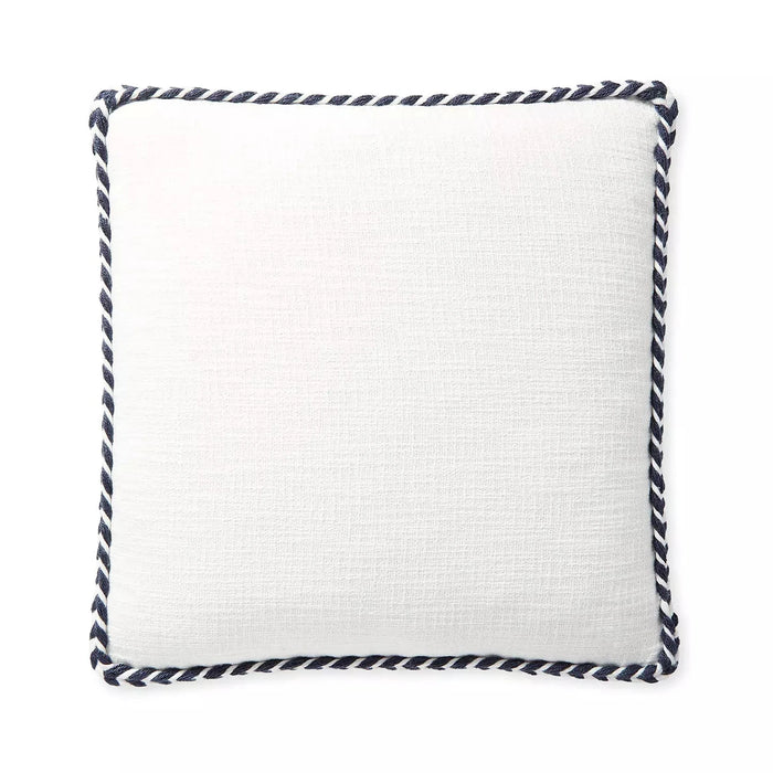 Windward Indoor/Outdoor Pillow - White/Navy, 20" x 20"