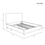 Wesley King Platform Bed - Grey Linen