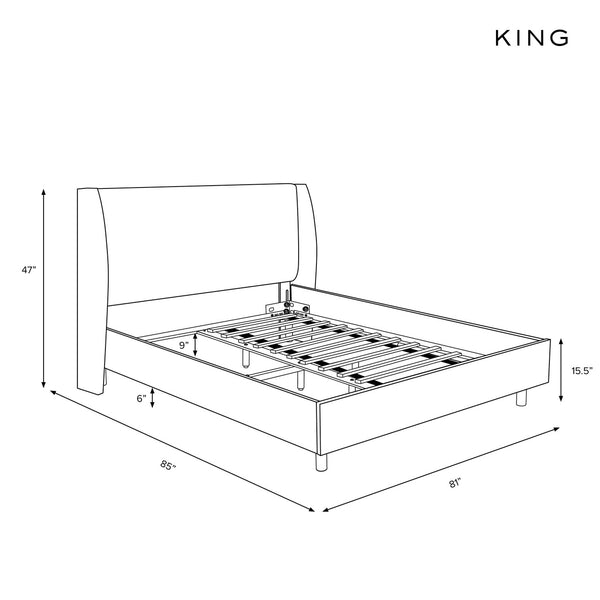Clare Platform Bed, King & Queen, Talc Linen