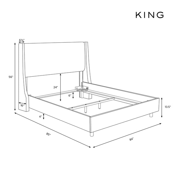 Harper Bed, Zuma White, King & Queen