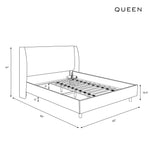 Clare Platform Bed, King & Queen, Talc Linen