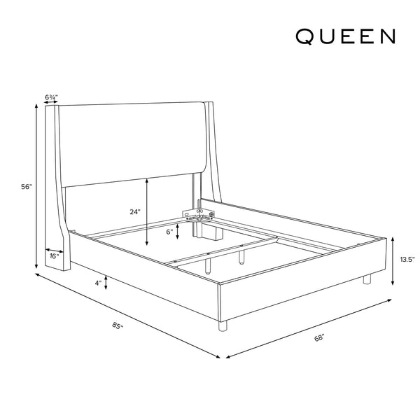 Harper Bed, Zuma White, King & Queen