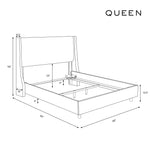 Harper Bed, Zuma White, King & Queen