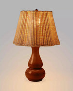 Como Gourd Table Lamp - Wicker Shade/Dark Honey Base, 19.75"H