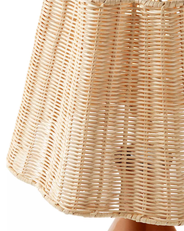 Como Gourd Table Lamp - Wicker Shade/Dark Honey Base, 19.75"H