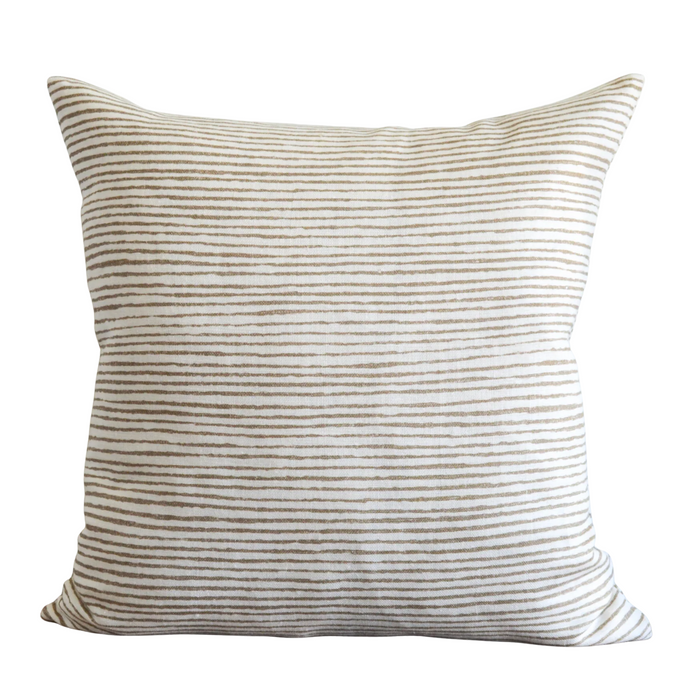 Waves Pillow, Bleached Oak, 22" x 22"