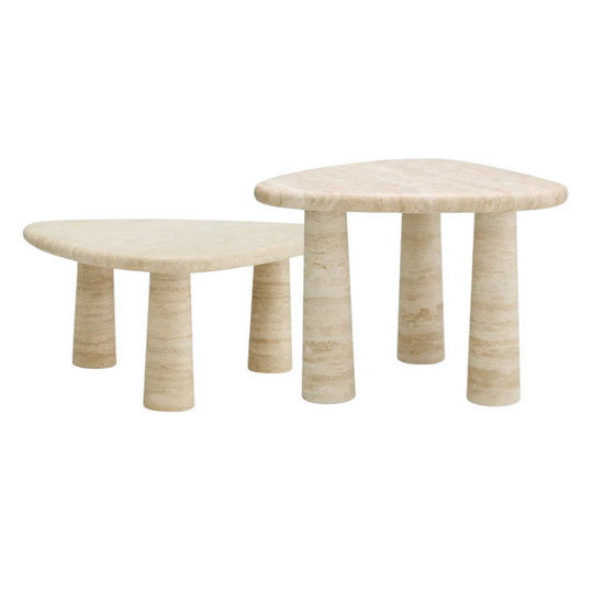 Larino Travertine Side Tables, 2 Sizes