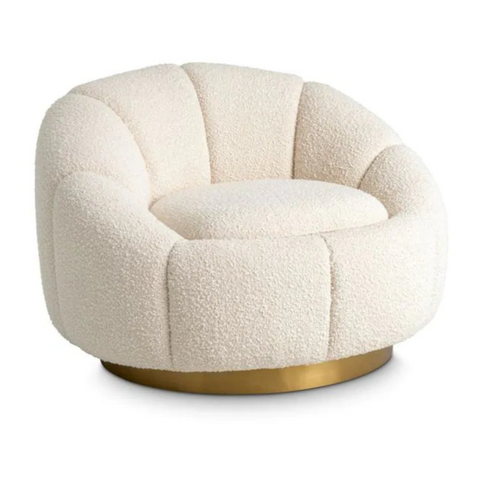 Inger Swivel Chair, Bouclé Cream