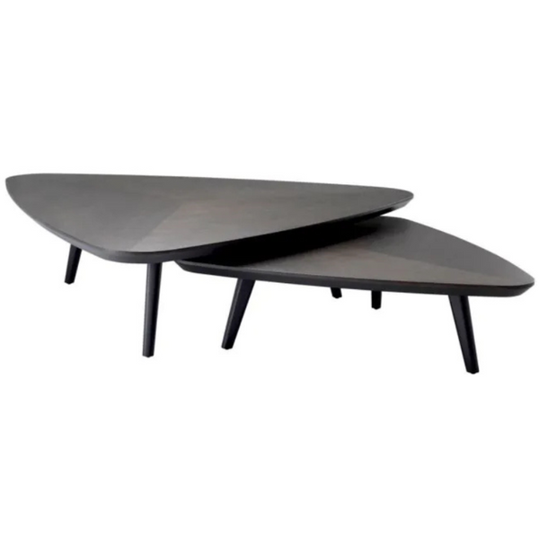 Lauren Coffee Table Set of 2, Mocha Oak Veneer