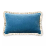 Bowden Velvet Pillow - Captain's Blue, 12" x 21"