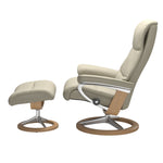 View Signature Chair & Ottoman, Paloma Light Grey/Oak, Large