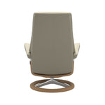 View Signature Chair & Ottoman, Paloma Light Grey/Oak, Large