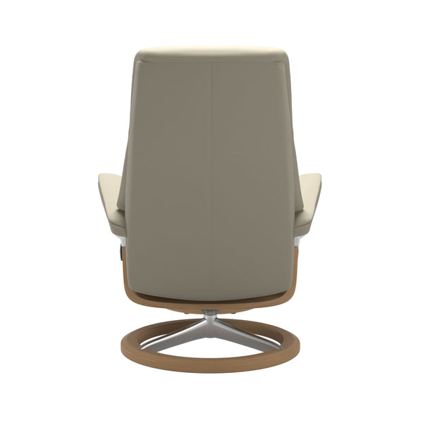 View Signature Chair & Ottoman, Paloma Light Grey/Oak, Large