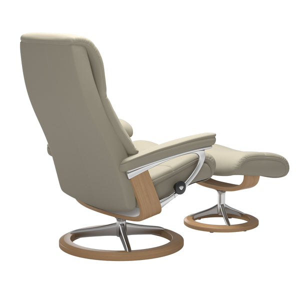 View Signature Chair & Ottoman, Paloma Light Grey/Oak, Large