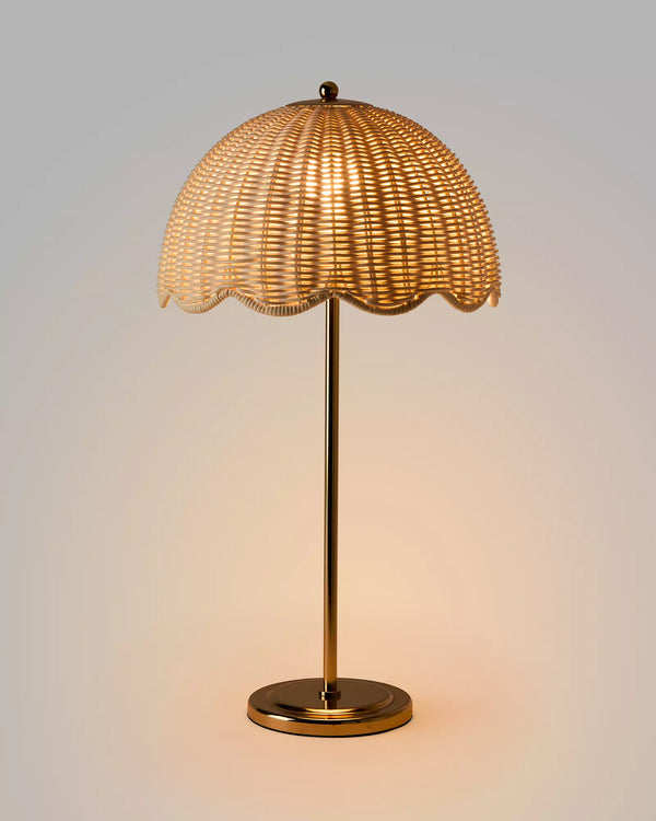 Arden Table Lamp - Brass/Rattan, 22.75"H