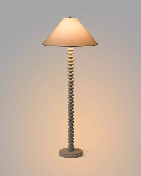 Piccolo Floor Lamp - Sky Base/White Linen Shade, 60"H
