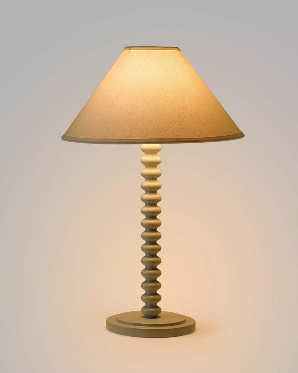 Piccolo Petite Table Lamp - Sky Base/White Linen Shade, 14"H