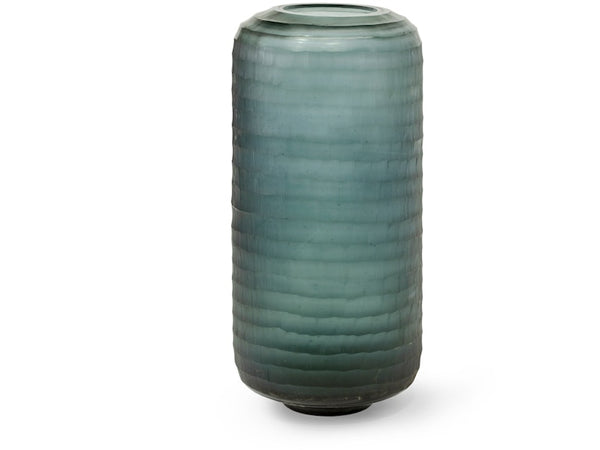Zanzibar Glass Vase, Tall, Sea Green, 9"Dia x 19"H