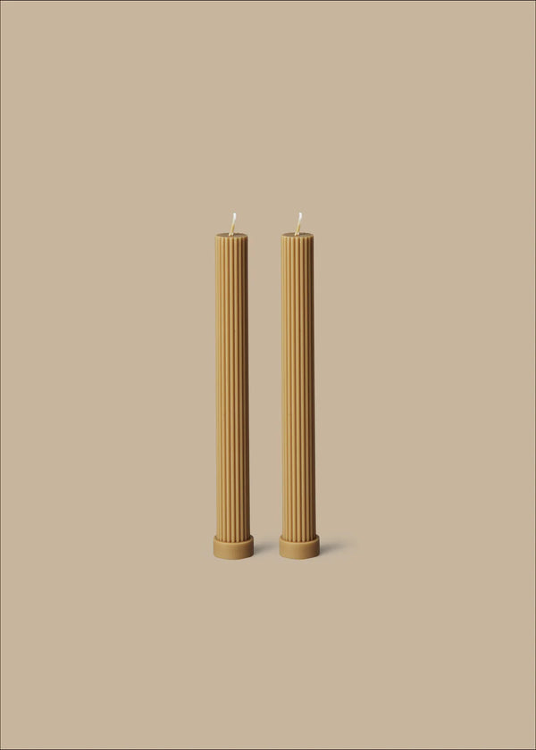 Column Pillar Candle Duo, Honey