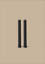 Column Pillar Candle Duo, Black