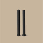 Column Pillar Candle Duo, Black