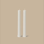 Column Pillar Candle Duo, White