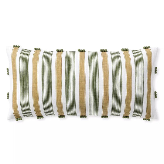 Sapri Pillow - Lark/Pesto, 14" x 30"