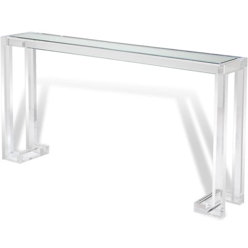 Ava Sofa Table, Acrylic / Glass, 60"W x 10"D