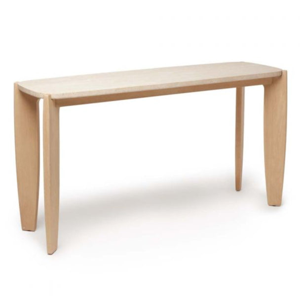 Rocco Console, Travertine, 32”H x 60.5W x 19”D
