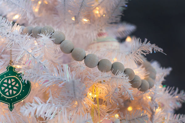 Wood Bead Garland, Gray, 72"