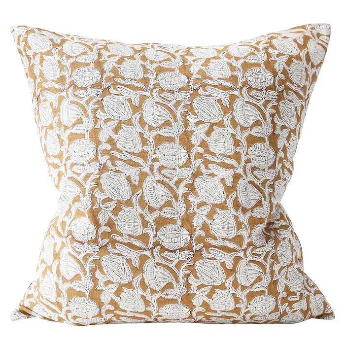 Marbella Saffron Linen Cushion 22"x 22"
