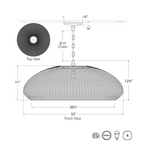 Kokomo 32" Wide Pendant, Antique Burnished Brass/Chalk Wicker