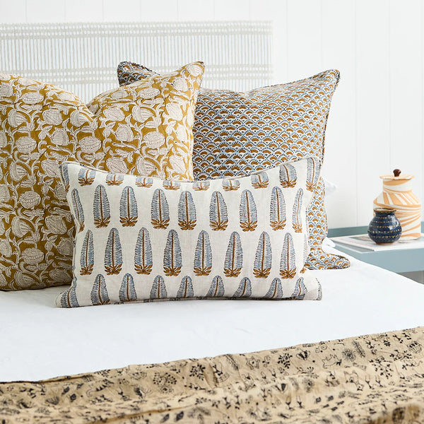 Marbella Saffron Linen Cushion 22"x 22"