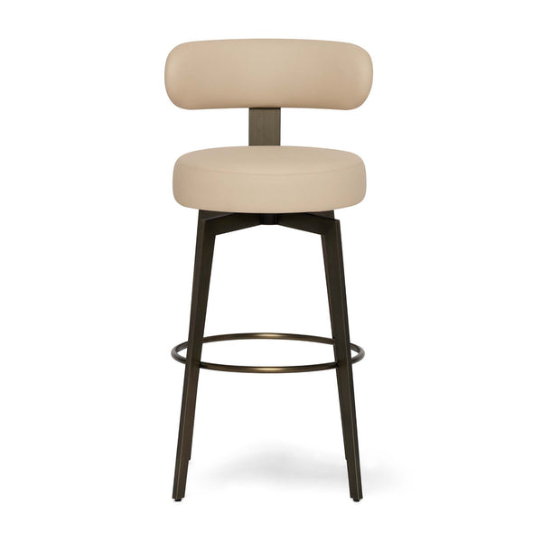 Clermont Bar Stool, Cream Latte/ Antique Bronze