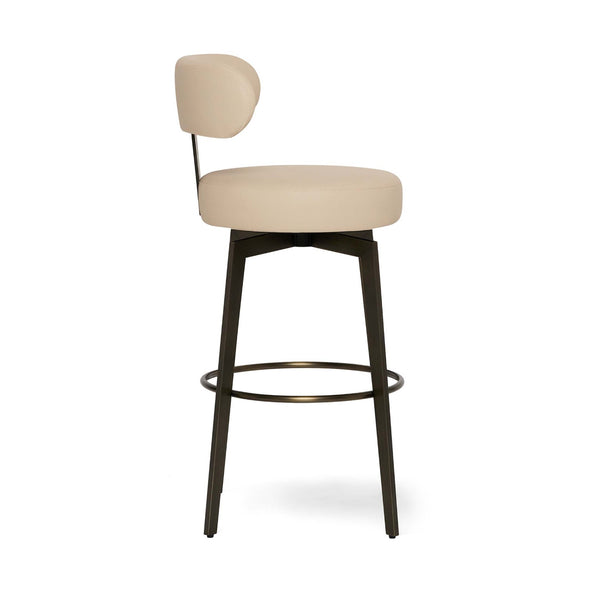 Clermont Bar Stool, Cream Latte/ Antique Bronze