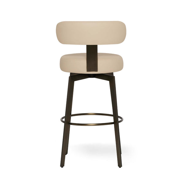 Clermont Bar Stool, Cream Latte/ Antique Bronze