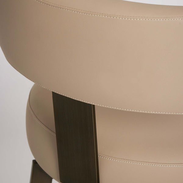 Clermont Bar Stool, Cream Latte/ Antique Bronze