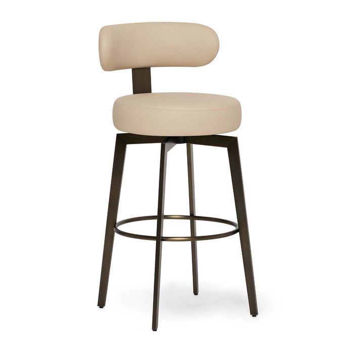 Clermont Bar Stool, Cream Latte/ Antique Bronze