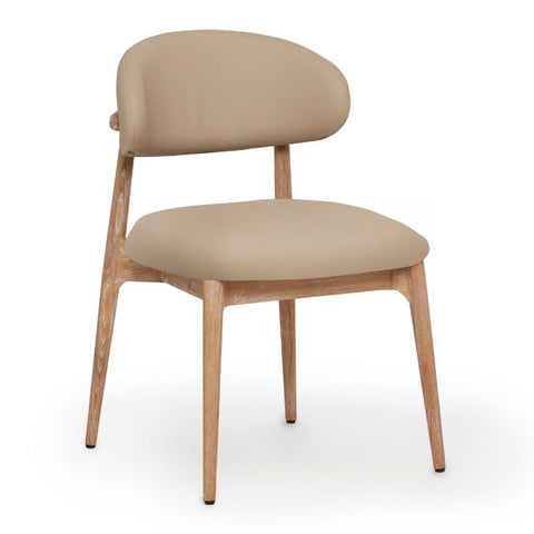 Liam Dining Chair, Whitewash / Cream Latte