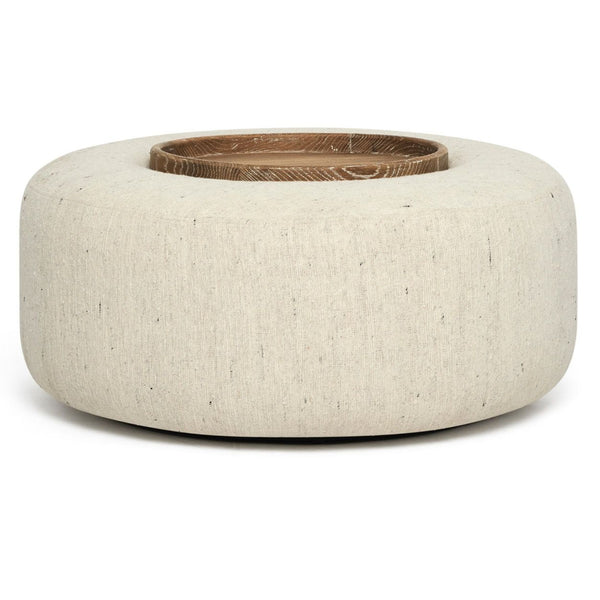 Amelia Ottoman with removable tray, 36"Dia