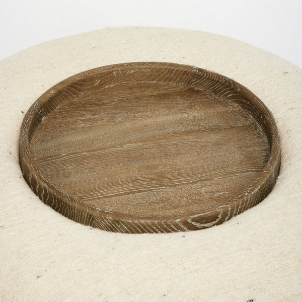 Amelia Ottoman with removable tray, 36"Dia