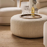 Amelia Ottoman with removable tray, 36"Dia
