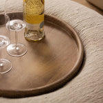 Amelia Ottoman with removable tray, 36"Dia