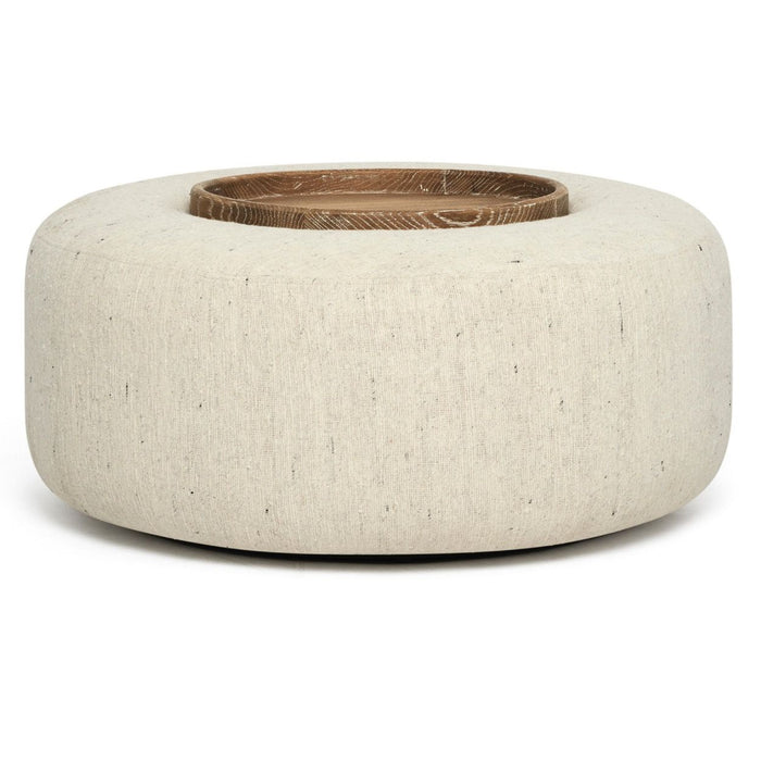 Amelia Ottoman with removable tray, 36"Dia