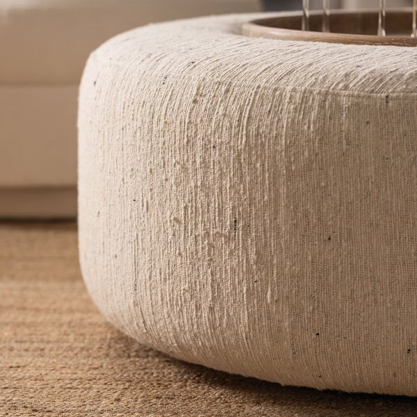Amelia Ottoman with removable tray, 36"Dia