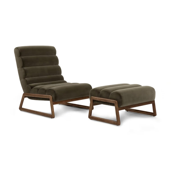 Milo Lounge Chair with Ottoman  - Venice Cypress