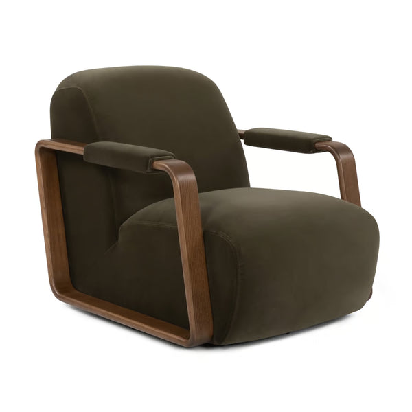 Lucerne Swivel Chair - Venice Cypress, 32"W