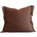 Sienna Belgian Linen Fringe Pillow, 22" x 22"