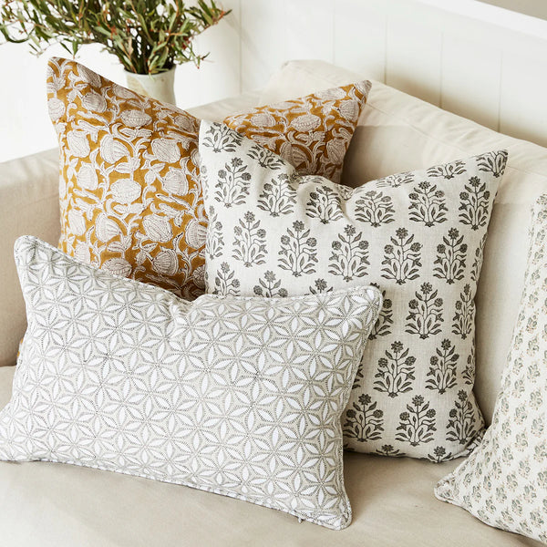 Marbella Saffron Linen Cushion 22"x 22"